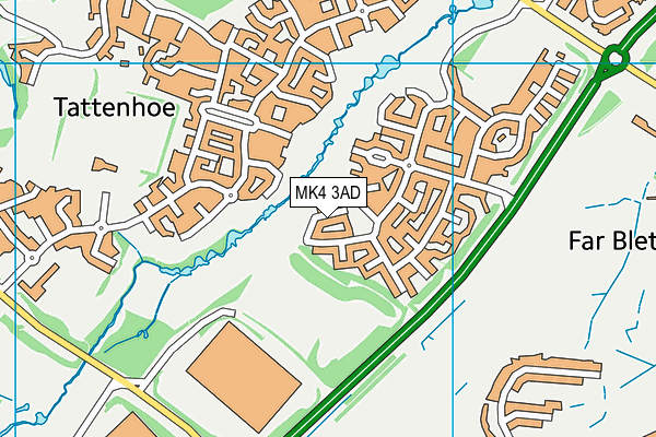 MK4 3AD map - OS VectorMap District (Ordnance Survey)