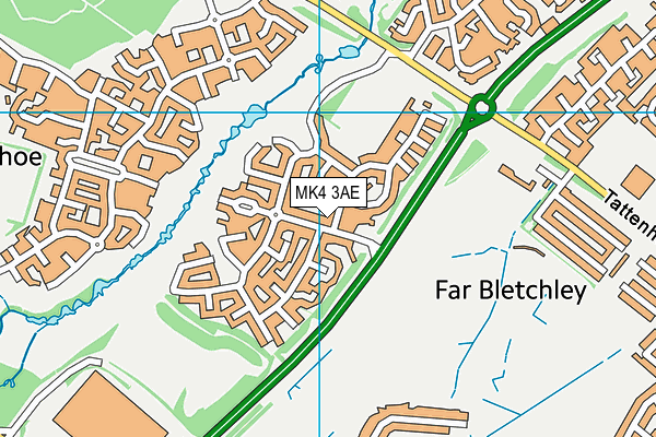 MK4 3AE map - OS VectorMap District (Ordnance Survey)