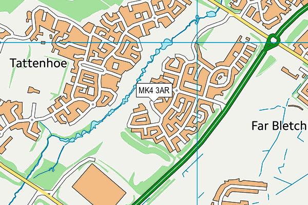 MK4 3AR map - OS VectorMap District (Ordnance Survey) MK4 3AR map - OS VectorMap District (Ordnance Survey)