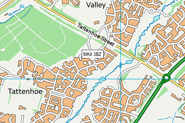 MK4 3BZ map - OS VectorMap District (Ordnance Survey)