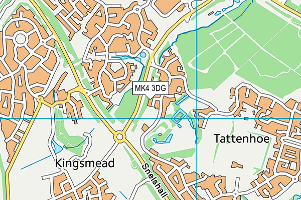 MK4 3DG map - OS VectorMap District (Ordnance Survey)
