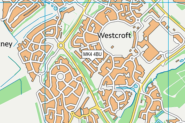 MK4 4BU map - OS VectorMap District (Ordnance Survey) MK4 4BU map - OS VectorMap District (Ordnance Survey)