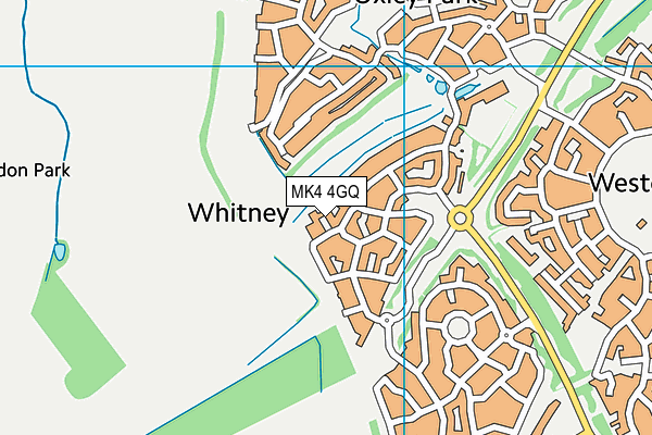 MK4 4GQ map - OS VectorMap District (Ordnance Survey)