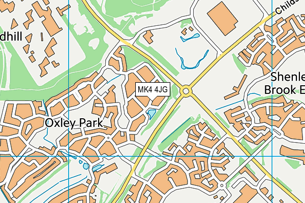 MK4 4JG map - OS VectorMap District (Ordnance Survey)