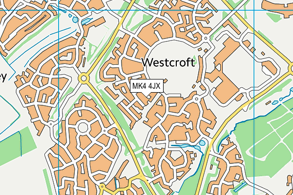 MK4 4JX map - OS VectorMap District (Ordnance Survey) MK4 4JX map - OS VectorMap District (Ordnance Survey)
