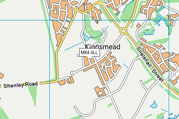 MK4 4LL map - OS VectorMap District (Ordnance Survey) MK4 4LL map - OS VectorMap District (Ordnance Survey)