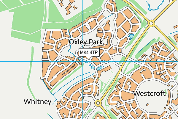 MK4 4TP map - OS VectorMap District (Ordnance Survey)