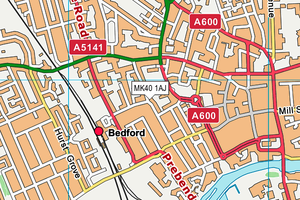 MK40 1AJ map - OS VectorMap District (Ordnance Survey) MK40 1AJ map - OS VectorMap District (Ordnance Survey)