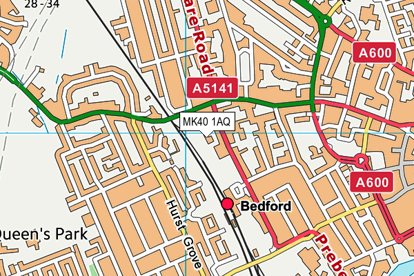 MK40 1AQ map - OS VectorMap District (Ordnance Survey) MK40 1AQ map - OS VectorMap District (Ordnance Survey)