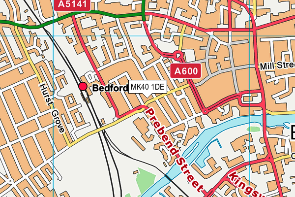 MK40 1DE map - OS VectorMap District (Ordnance Survey)