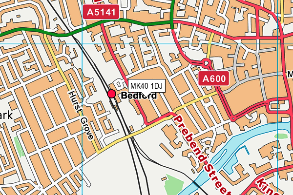 MK40 1DJ map - OS VectorMap District (Ordnance Survey)