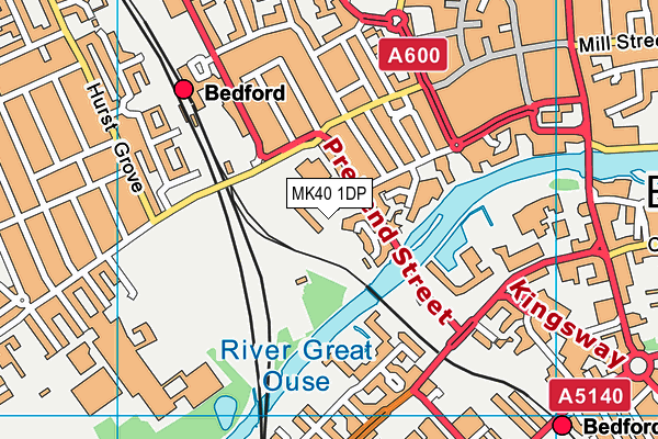 MK40 1DP map - OS VectorMap District (Ordnance Survey) MK40 1DP map - OS VectorMap District (Ordnance Survey)