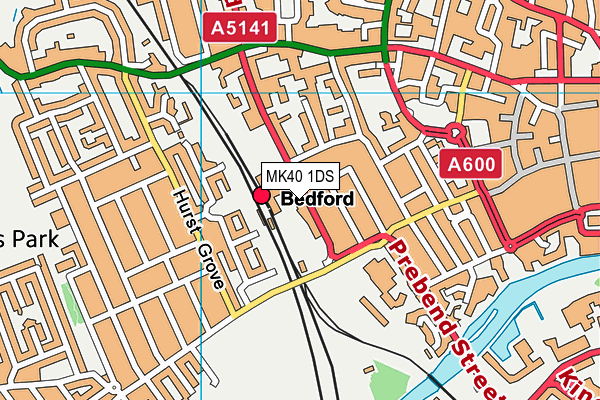 MK40 1DS map - OS VectorMap District (Ordnance Survey)