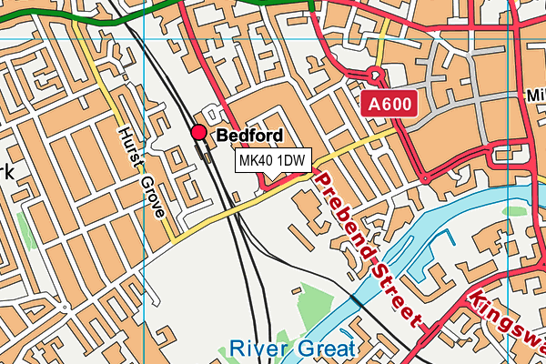 MK40 1DW map - OS VectorMap District (Ordnance Survey) MK40 1DW map - OS VectorMap District (Ordnance Survey)