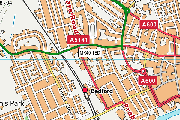 MK40 1ED map - OS VectorMap District (Ordnance Survey)