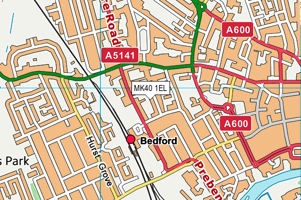 MK40 1EL map - OS VectorMap District (Ordnance Survey) MK40 1EL map - OS VectorMap District (Ordnance Survey)