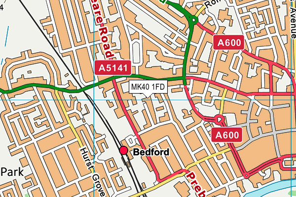 MK40 1FD map - OS VectorMap District (Ordnance Survey)