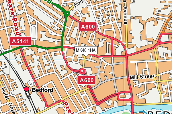 MK40 1HA map - OS VectorMap District (Ordnance Survey) MK40 1HA map - OS VectorMap District (Ordnance Survey)