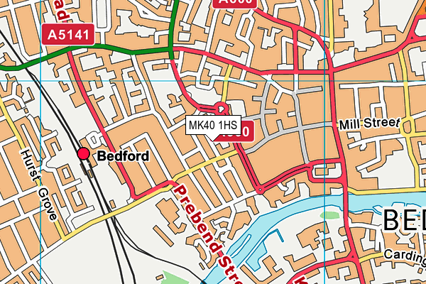 MK40 1HS map - OS VectorMap District (Ordnance Survey)