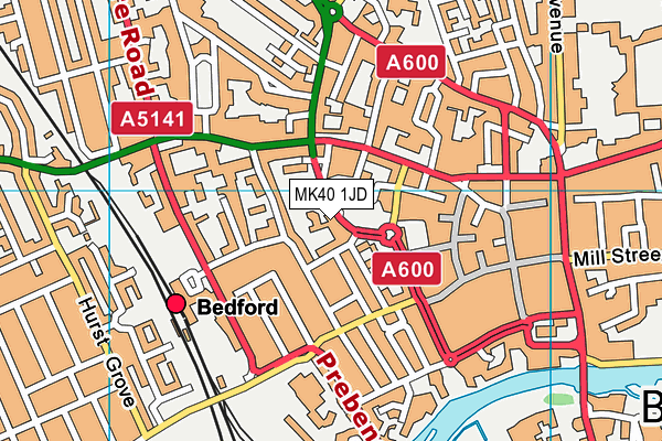 MK40 1JD map - OS VectorMap District (Ordnance Survey) MK40 1JD map - OS VectorMap District (Ordnance Survey)