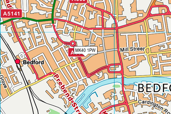 MK40 1PW map - OS VectorMap District (Ordnance Survey) MK40 1PW map - OS VectorMap District (Ordnance Survey)