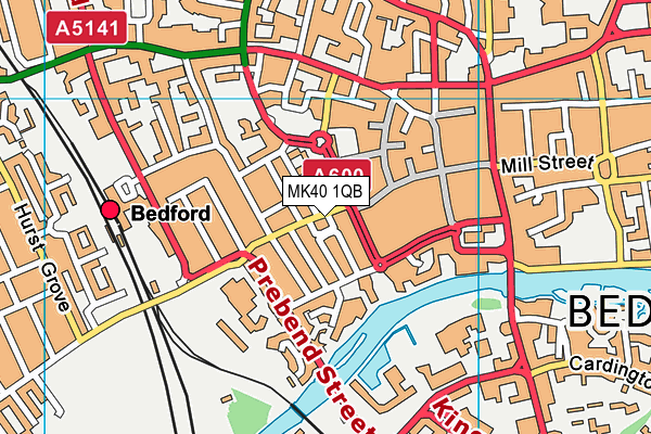 MK40 1QB map - OS VectorMap District (Ordnance Survey) MK40 1QB map - OS VectorMap District (Ordnance Survey)