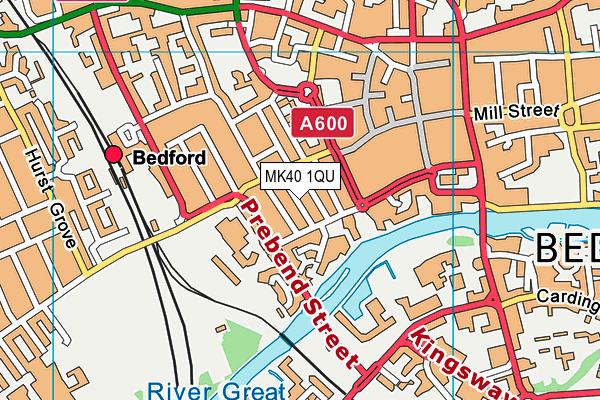 MK40 1QU map - OS VectorMap District (Ordnance Survey) MK40 1QU map - OS VectorMap District (Ordnance Survey)