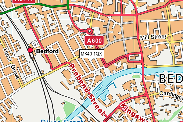 MK40 1QX map - OS VectorMap District (Ordnance Survey) MK40 1QX map - OS VectorMap District (Ordnance Survey)