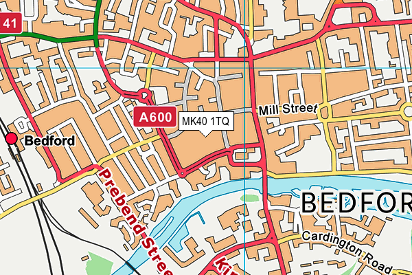 MK40 1TQ map - OS VectorMap District (Ordnance Survey)