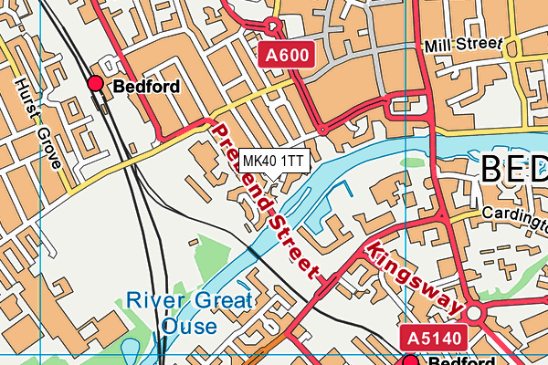 MK40 1TT map - OS VectorMap District (Ordnance Survey) MK40 1TT map - OS VectorMap District (Ordnance Survey)