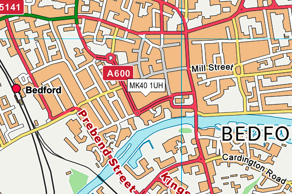 MK40 1UH map - OS VectorMap District (Ordnance Survey)