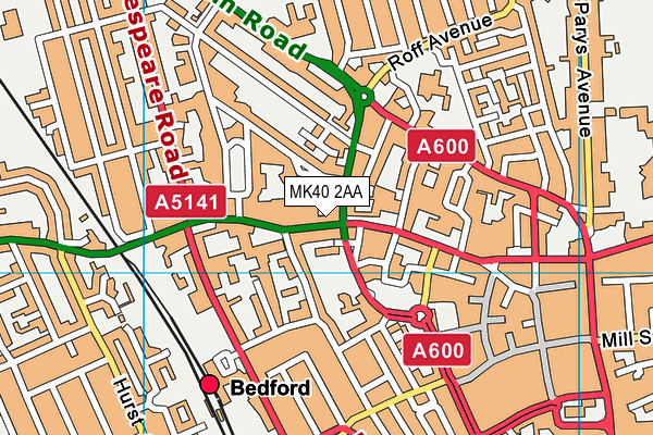 MK40 2AA map - OS VectorMap District (Ordnance Survey) MK40 2AA map - OS VectorMap District (Ordnance Survey)