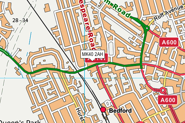 MK40 2AH map - OS VectorMap District (Ordnance Survey)