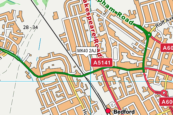 MK40 2AJ map - OS VectorMap District (Ordnance Survey) MK40 2AJ map - OS VectorMap District (Ordnance Survey)