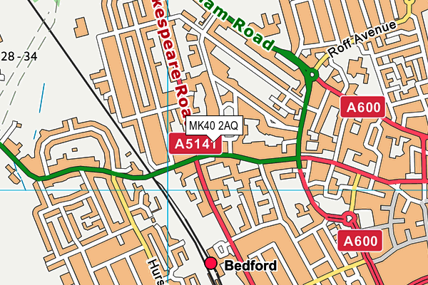 MK40 2AQ map - OS VectorMap District (Ordnance Survey) MK40 2AQ map - OS VectorMap District (Ordnance Survey)
