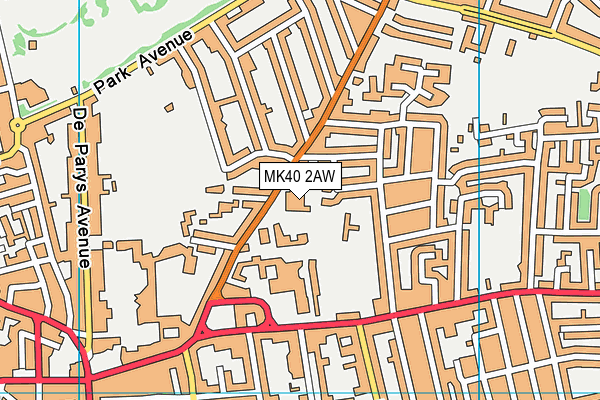 MK40 2AW map - OS VectorMap District (Ordnance Survey) MK40 2AW map - OS VectorMap District (Ordnance Survey)