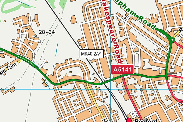 MK40 2AY map - OS VectorMap District (Ordnance Survey) MK40 2AY map - OS VectorMap District (Ordnance Survey)