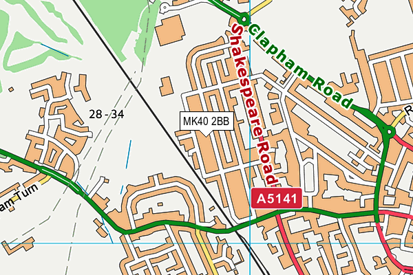 MK40 2BB map - OS VectorMap District (Ordnance Survey) MK40 2BB map - OS VectorMap District (Ordnance Survey)