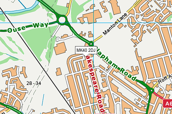 MK40 2DJ map - OS VectorMap District (Ordnance Survey) MK40 2DJ map - OS VectorMap District (Ordnance Survey)