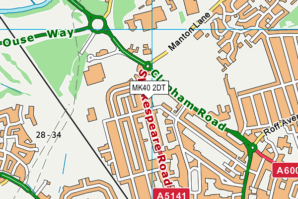 MK40 2DT map - OS VectorMap District (Ordnance Survey) MK40 2DT map - OS VectorMap District (Ordnance Survey)