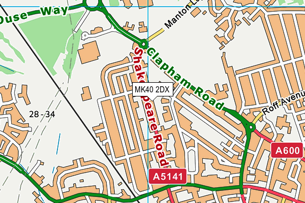 MK40 2DX map - OS VectorMap District (Ordnance Survey) MK40 2DX map - OS VectorMap District (Ordnance Survey)