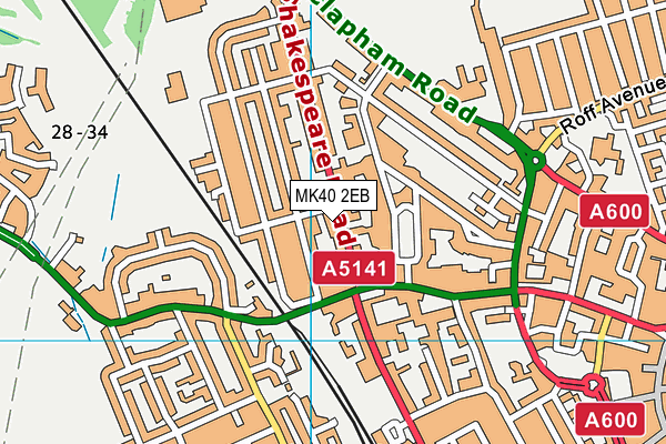 MK40 2EB map - OS VectorMap District (Ordnance Survey)