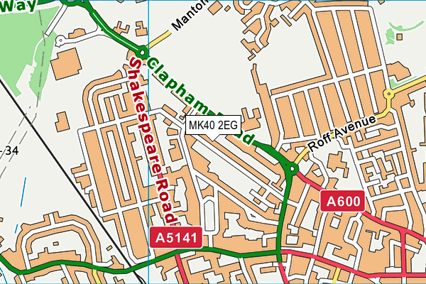 MK40 2EG map - OS VectorMap District (Ordnance Survey) MK40 2EG map - OS VectorMap District (Ordnance Survey)