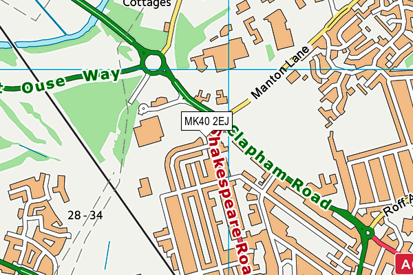 MK40 2EJ map - OS VectorMap District (Ordnance Survey) MK40 2EJ map - OS VectorMap District (Ordnance Survey)