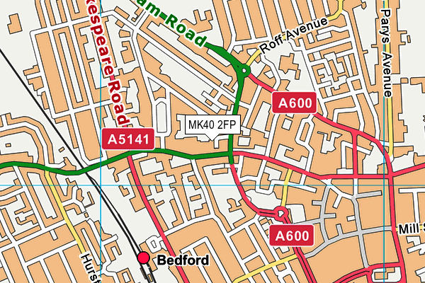 MK40 2FP map - OS VectorMap District (Ordnance Survey)