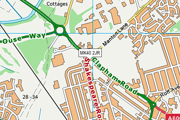 MK40 2JR map - OS VectorMap District (Ordnance Survey) MK40 2JR map - OS VectorMap District (Ordnance Survey)