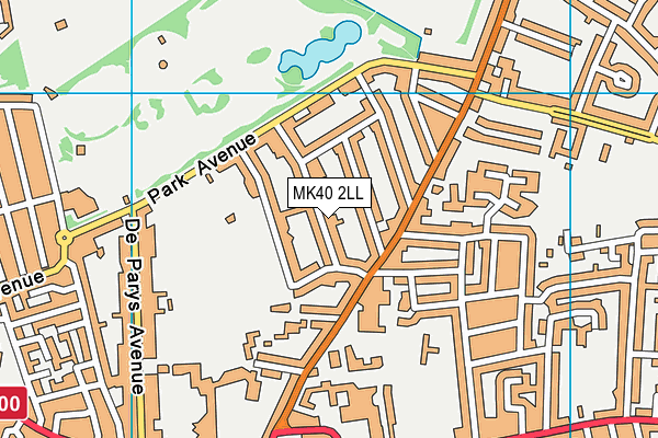 MK40 2LL map - OS VectorMap District (Ordnance Survey)