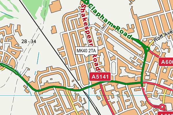 MK40 2TA map - OS VectorMap District (Ordnance Survey)