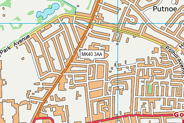 MK40 3AA map - OS VectorMap District (Ordnance Survey) MK40 3AA map - OS VectorMap District (Ordnance Survey)