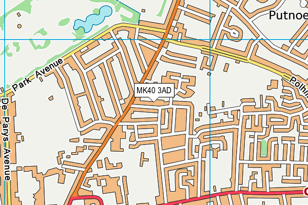 MK40 3AD map - OS VectorMap District (Ordnance Survey) MK40 3AD map - OS VectorMap District (Ordnance Survey)